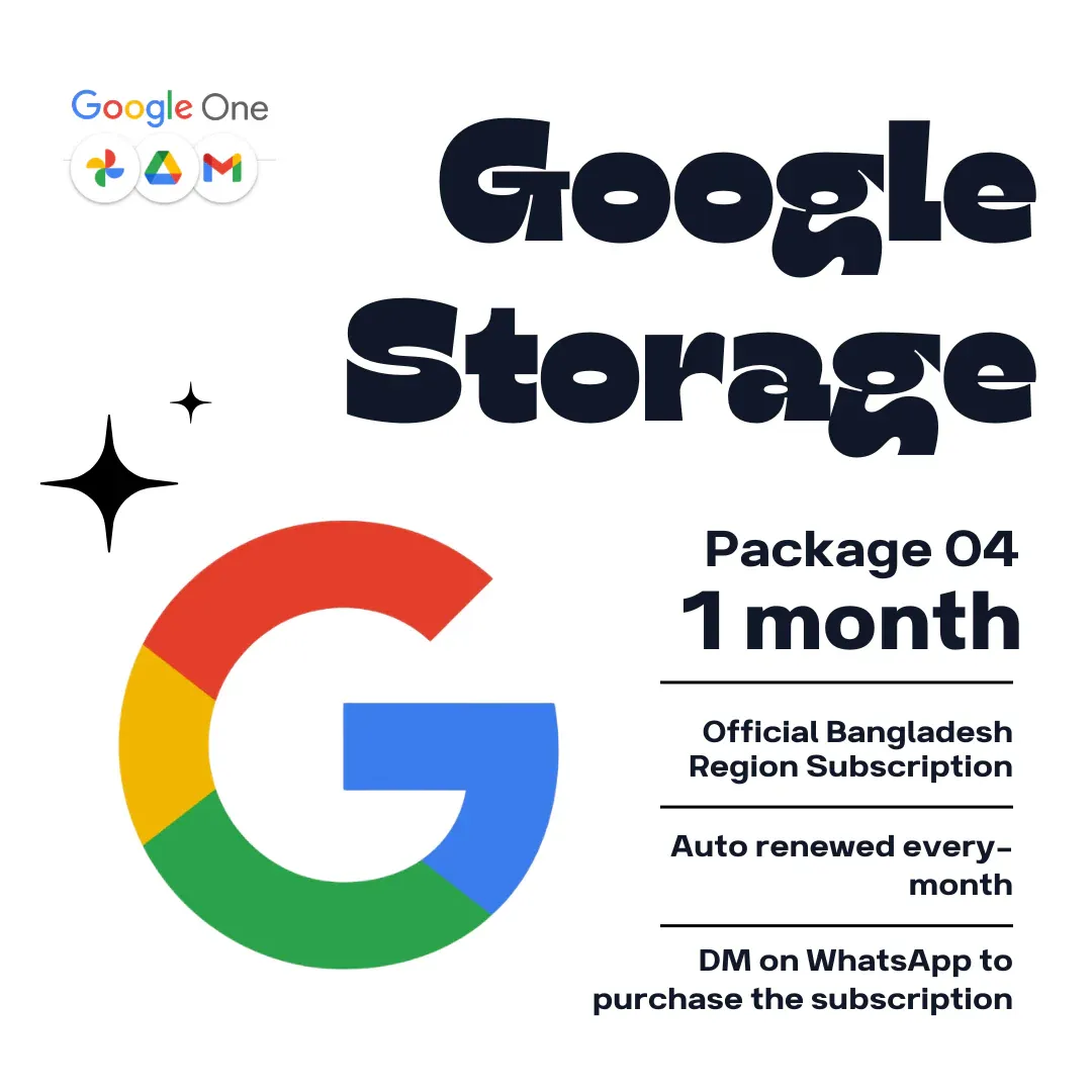 Google One Storage 50GB Subscription । Personal Account Access