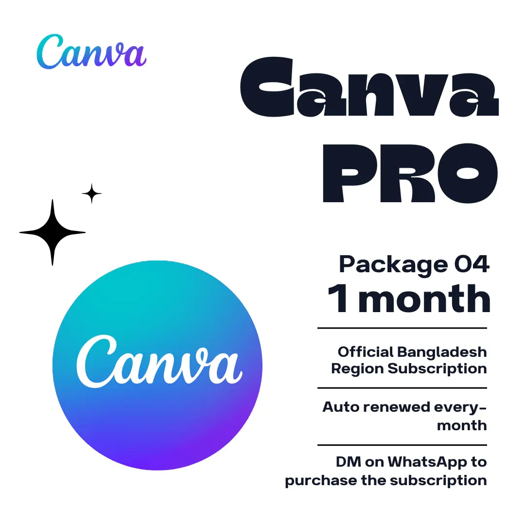Canva PRO Subscription । Personal Account Access