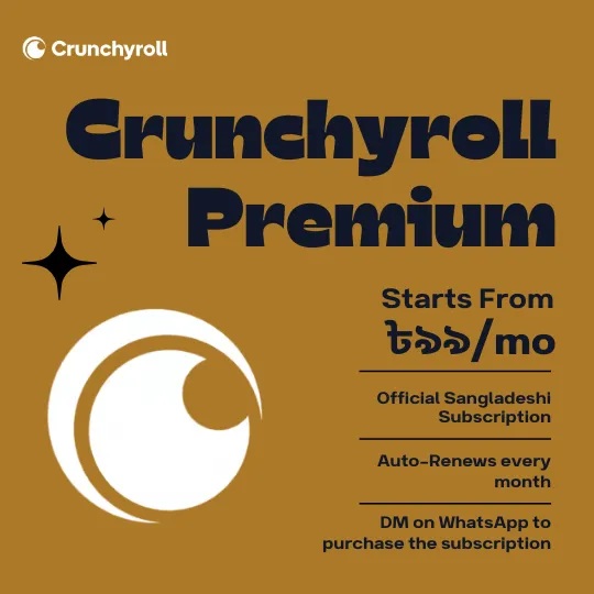 Official Crunchyroll Subscription । Pin Lock Profile